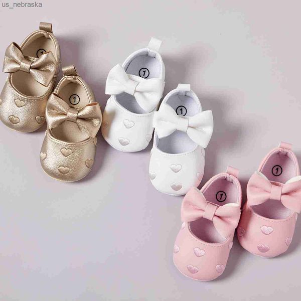 

first walkers baby toddler solid love bowknot prewalker shoes l230518