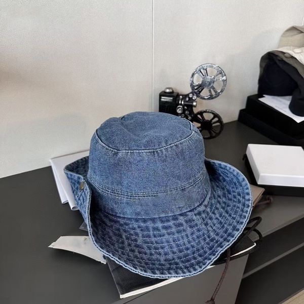 

western washed denim outdoor camping mountaineering sunshade sunscreen fisherman hat same style for men and women, Blue;gray