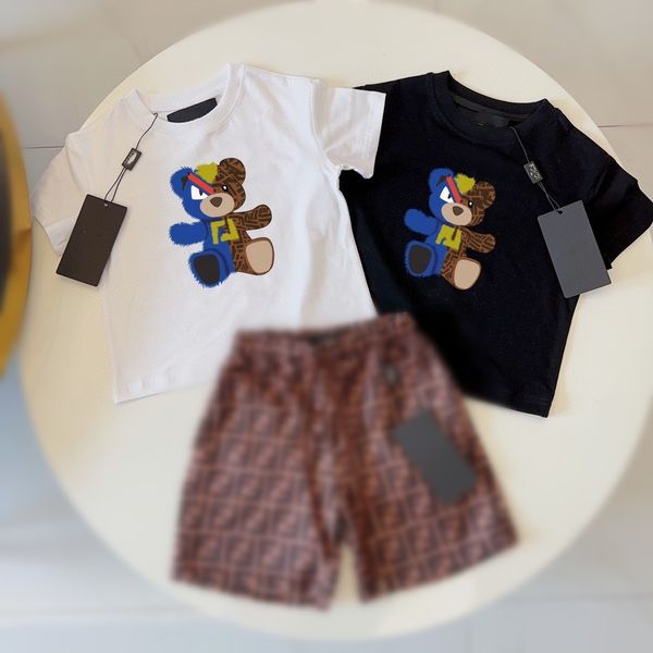 

fen baby designer t shirt short sleeve kids clothes two piece set kid clothe toddler sets boys girls clothing luxury brand summer summer let, White