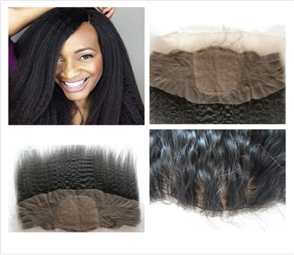 

mongolian kinky straight silk base 13x4 lace frontal 8a silk frontal closure italian coarse yaki silk base full lace frontal2206836, Black;brown