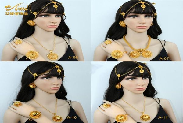 

wedding jewelry sets aniid dubai ethiopian flower shape plated 6pcs for women nigerian luxury necklace jewellery set party gifts 29057174, Slivery;golden