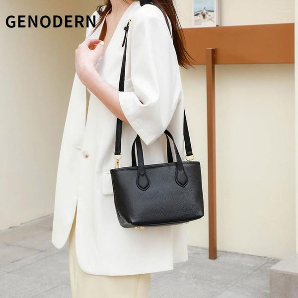 

shoulder bags genodern zip one women's cow leather bag