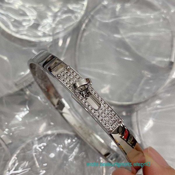 

9a original edition factory wholesale h ermes bangle for sale v gold plated mijin kelys full diamond bracelet half twist 18k rose couple ope, Black