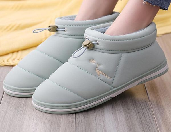 

boots winter women warm plush ankle elastic waterproof platform shoes ladies indoor fur wedge botas femal 2209207355478, Black