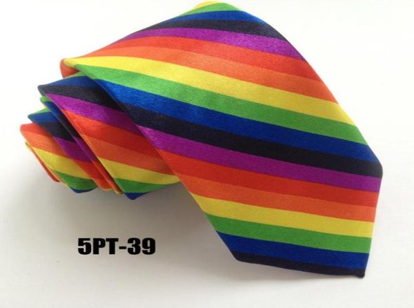 

bow ties 5cm fashion men skinny tie stylish striped necktie with colorful rainbow stripesbow3320501, Black;gray