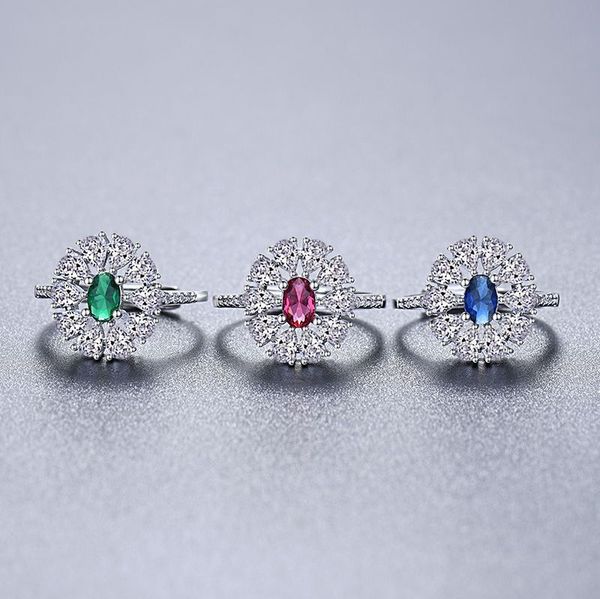 

luxury rings pave micro aaa cubic zirconia platinum plated silver adjustable rings for women party jewelry gift