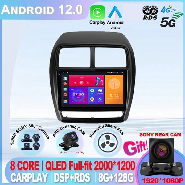

android 12 android auto 360 camera car radio for mitsubishi asx 1 2016 - 2022 player dsp carplay 8g 128g stereo no 2 din new ips-4