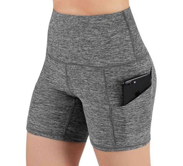 

yoga outfits jogging running shorts women high waist lifting push up tight sports pocket fitness short pant drop 22046323585, White;red