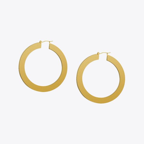 

huggie enfashion vintage large hoop earrings matte gold color earings stainless steel circle earrings for women jewelry oorbellen, Golden;silver