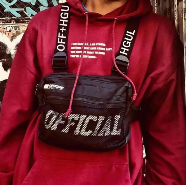 

designer fashion chest rig bag waist bags man and woman chest pack streetwear functional waist packs phone pocket adjustable vest bag