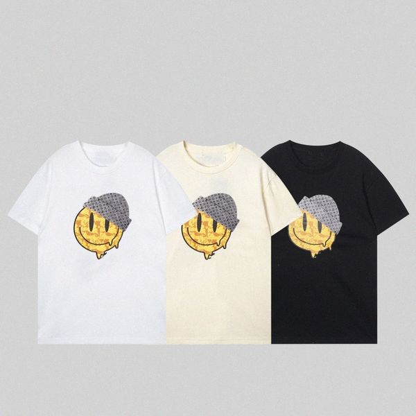 

2023 designer men tide brand new summer funny printed round neck t-shirt womens casual popular short sleeve tees e4v2#, White;black