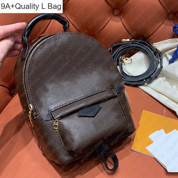 

2023 new 9a l bag luxury designers women mini backpack luv classic brown flower letters print spring backpacks fashion shoulder bags date co, Black