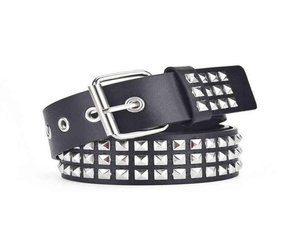 

punk square pyramid rivet grab bead and women039s pants belt6100419, Black;brown