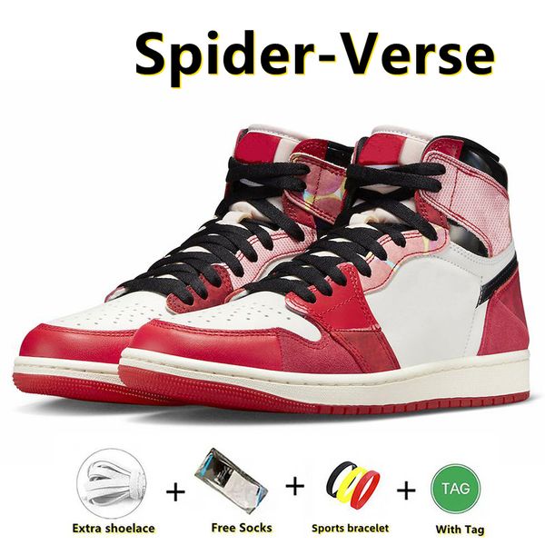 

designer 2023 spider verse 1 1s high og basketball shoes men women sneaker spider-verse dv1748-601 university red black white across the ver