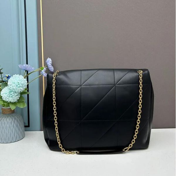 

designer chain shoulder bags large capacity pockets genuine leather inside zipper pocket fashion letters women quilted flap crossbody bag de