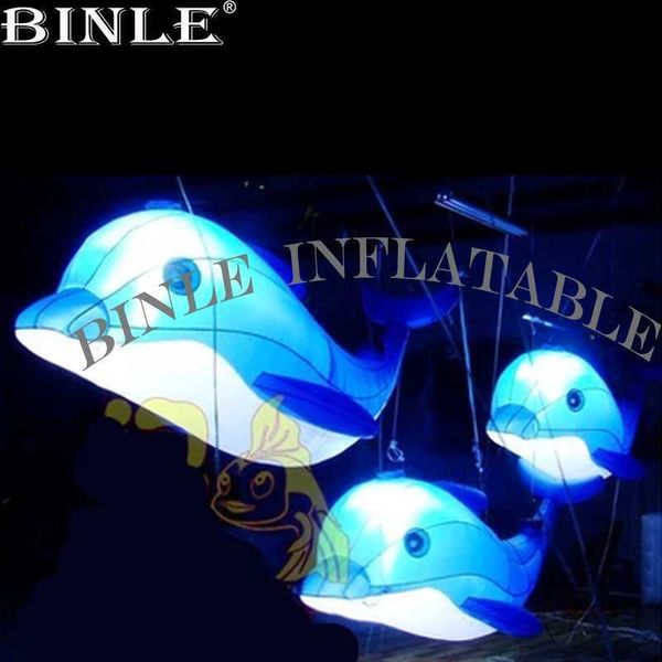 

wedding party air sealed pvc inflatable dolphin with led lights large blow up sea animal balloon for zoo park decoration