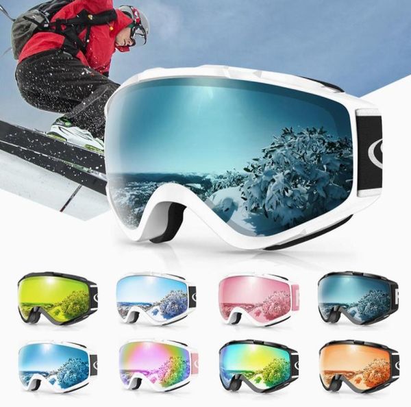 

ski goggles findway aldult ski goggles anti fog uv protection snow goggles otg design over helmet compatible skiing snowboarding f6004232