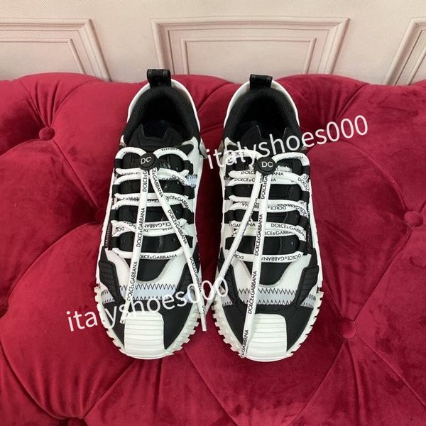 

2023 new designer calfskin casual shoes men women vintage sneaker reflective sneaker platform trainers sneakers lace-up, Black