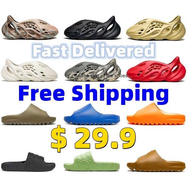 

designer slippers foam runners men woman slider vermillion mineral blue onyx pure sandals slide slipper ochre bone resin clog desert ararat, Black