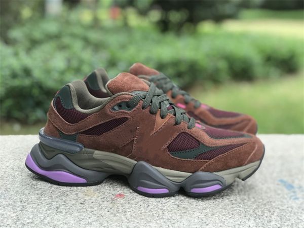 

mens/womens basketball shoes nb 9060 burgundy brown sports sneakers available with og box