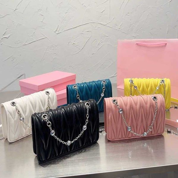 

classic designer bag mm chain shoulder bags women crossbody bags wrinkled leather messenger bag high qulity purse handbag pleated clutch bag