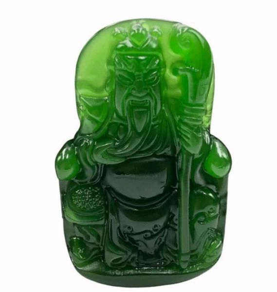 

outer mongolia guan gong pendant men039s spinach green jade sword guan gong pendant carved wucai shen jade brand whole1758114, Silver