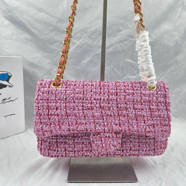 

woolen crossbody bags women chains shoulder bag handbags purse checkered pattern brand letters interior zip pocket multiple pockets clutch w