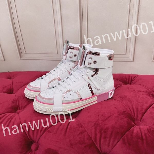 

new luxury designer canvas shoes men women high boots sneakers casual shoes platform trainers size 35-45, Black