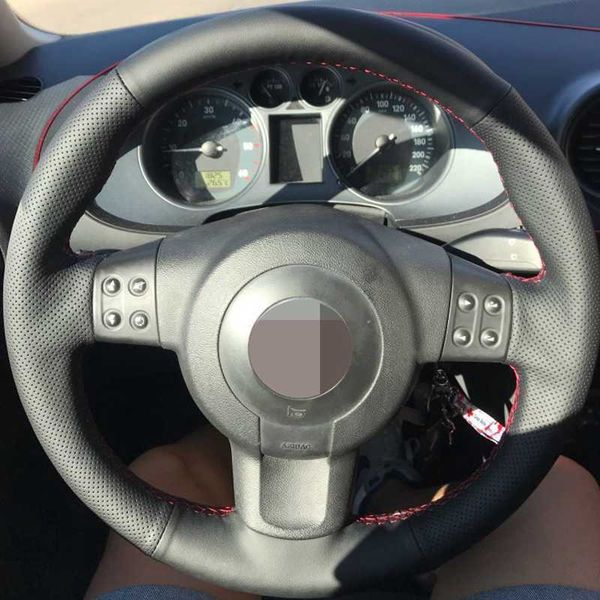 

steering wheel covers diy hand-stitched black soft artificial leather car steering wheel cover for seat ibiza 6l leon 2007 2008 g230524 g230
