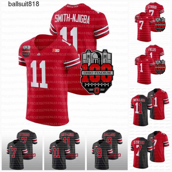 

american college football wear american college football wear ohio state buckeyes jersey 1922-2022 elite football 100th year stadium anniver, Black
