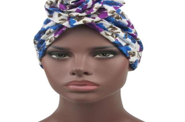 

muslim women turban african pattern knot headwrap fashion warm bandana hats hair scarf accesorios para el cabello x08036834635, Blue;gray