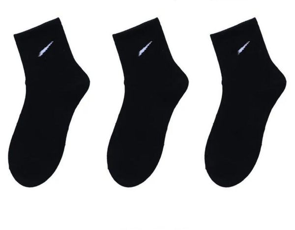 

wholesale socks fashion men's and women's socks pure cotton 10 color sports socks letter nk printing, Black
