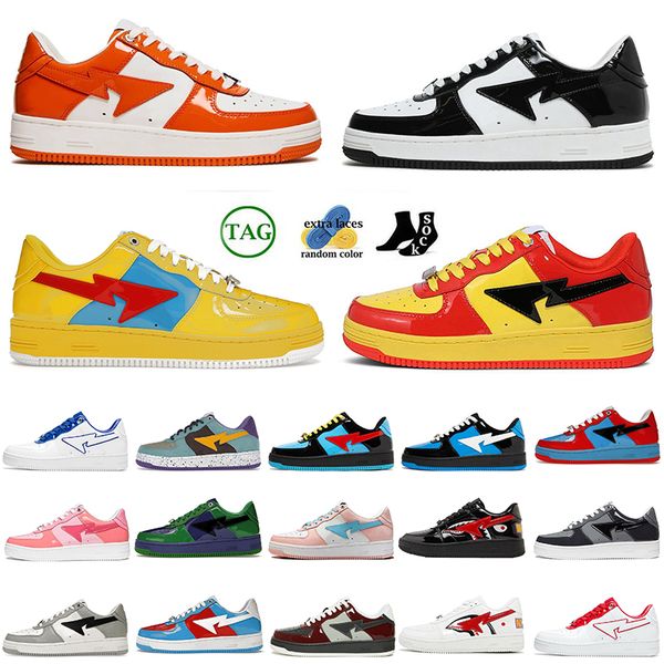 

2023 luxury fashion sta sk8 famous designer platform sneakers casual shoes womens mens sports patent leather black abc camo blue color camos