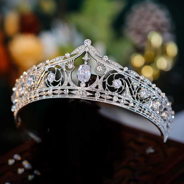 

other fashion accessories baroque crystal vintage royal queen king tiaras and crowns cz rhinestone pageant prom diadem hair ornaments weddin, Silver