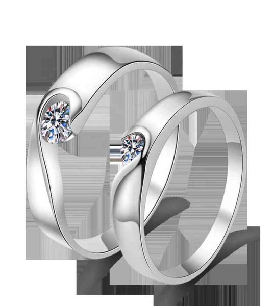 

s925 sterling sier couple ring with pt950 platinum inlaid mosang diamond for children039s proposal women039s ring2098960
