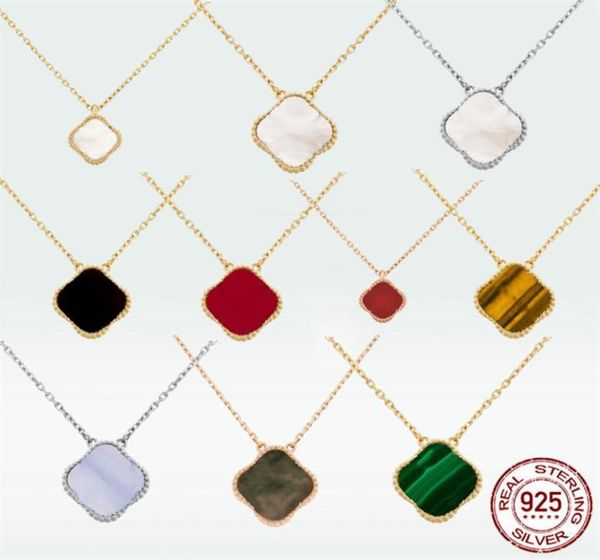 

luxury 4 four leaf clover designer pendant necklace clasic fashion 925 sterlling silver 18k gold jewelry bracelet stud earring set8846147