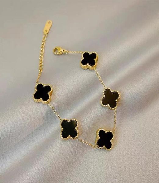 

luxury double side clover charm bracelet jewelry for women02362430, Golden;silver