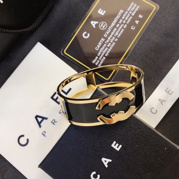 

brand gold bangle famous designer bracelet fashion circle couple love bracelet luxury jewelry party birthday accessories classic, Black