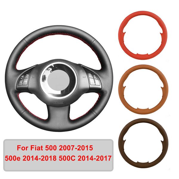 

steering wheel covers hand-stitched artificial leather car steering wheel cover for fiat 500 500e 500c 2014-2017 original steering wheel bra