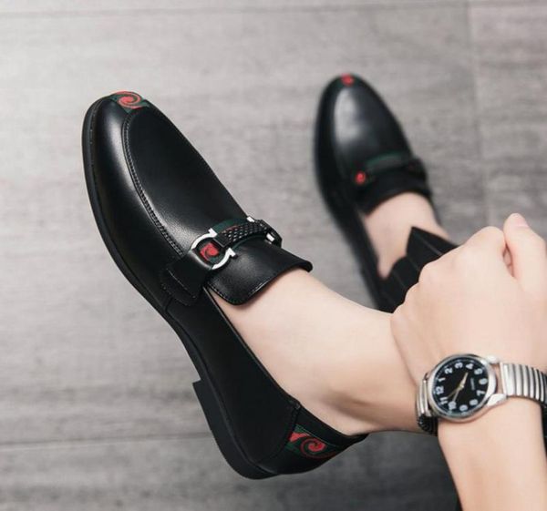 

men shoes loafers 2021 new shallow round toes solid slip on pu leather outdoors casual business shoes dress classic comfortable dp8690129, Black