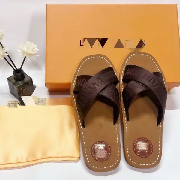 

2023l designer rubber slides sandals blooms brown black white web fashion mens slippers womens shoes beach flip flops with flower box 36-42