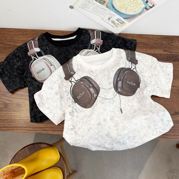 

summer new children's short sleeve t-shirt round neck loose fashion men's baby clothing youth leisure loose t-shirt baby wholesale, Blue