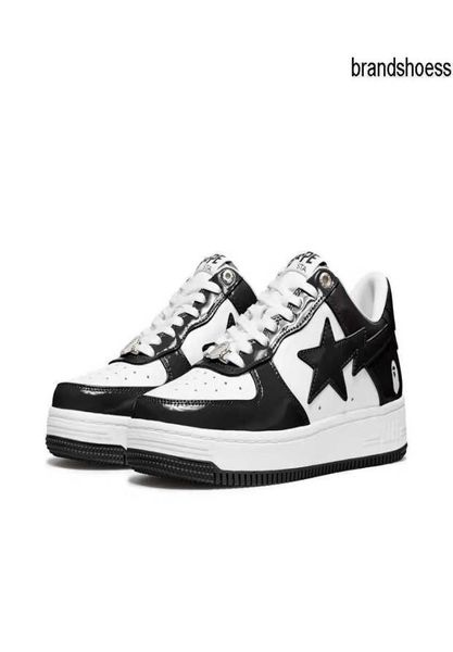 

bapesta black and white green orange shoes blue pink purple patent leather casual board shoes vibe street color contrast low s5395610