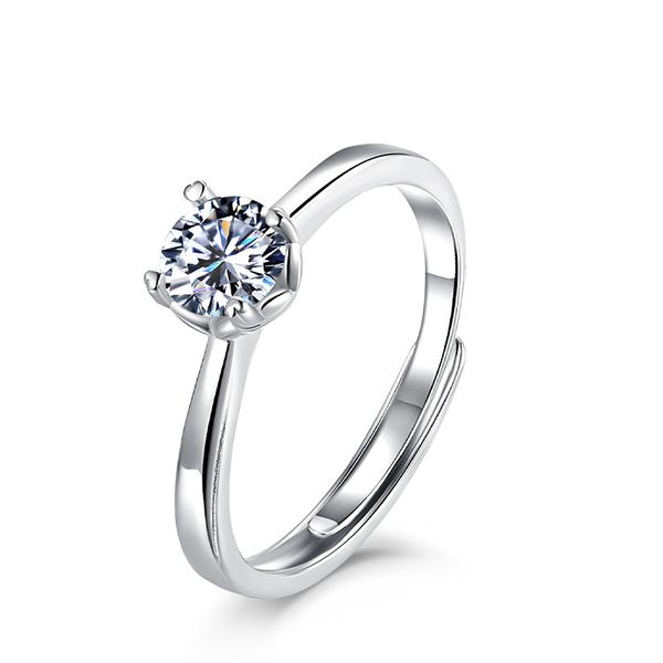 

s925 sterling silver ring for woman fashion moissanite ring holiday gift for girlfriend, Golden;silver