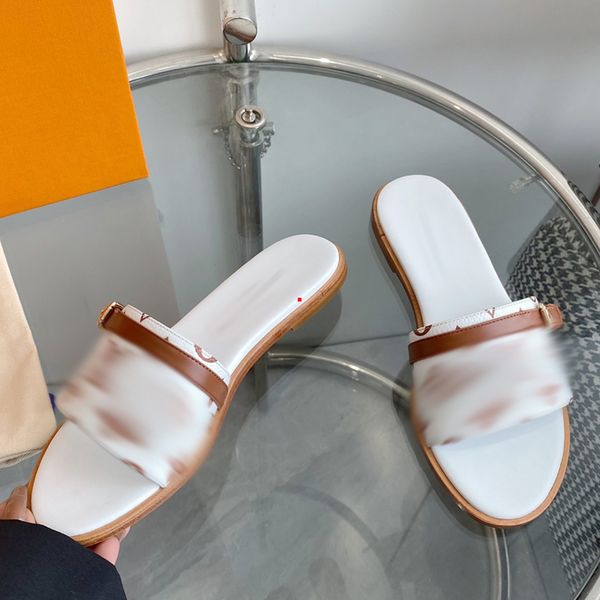 

2023 fashion women sandal luxury designer leather ladies sandals summer flat shoes fashion beach women slippers drag slides flip flops women, Black