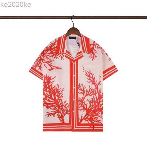 

2023 men's casual shirts spotted pattern wacko maria hawaiian shirt men women t-shirt beach tees oversized cx 098h skvt, White;black