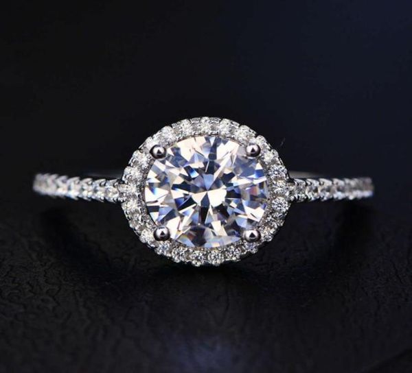 

hbp fashion shi pei round full classic diamond ring double row inlaid with zircon ring noble and elegant temperament2791444, Silver