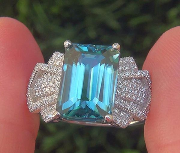 

wholenew european and american fashion personality simple temperament sea blue zircon copper ring7085066, Golden;silver