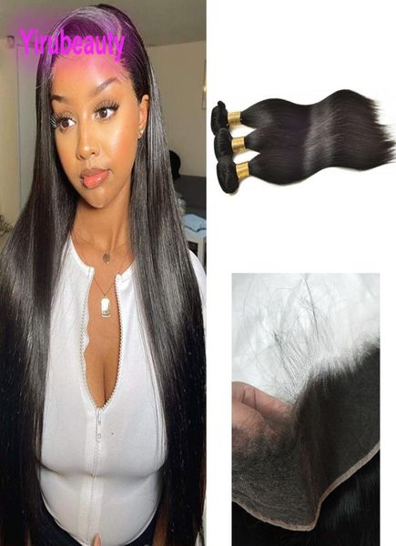 

indian virgin human hair wefts 3 bundles with hd 134 lace frontal pre plucked silky straight 4 pcs extensions9091008, Black;brown