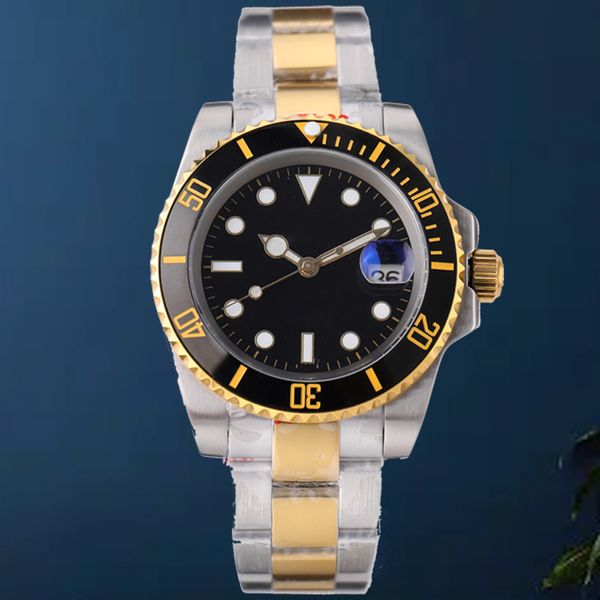 

commerce mens watch automatic mechanical watches 41mm all stainless steel blue green disc wristwatch strap adjustable montre de self-wind fa, Slivery;brown